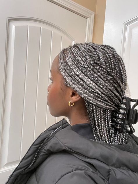 Box Dreads, Grey Braids, Grey Box Braids, Grey Hair Braids, Braiding Hair Colors, Braided Hairstyles For Black Women Cornrows, Cute Box Braids Hairstyles, Protective Hairstyles Braids, Pretty Braided Hairstyles