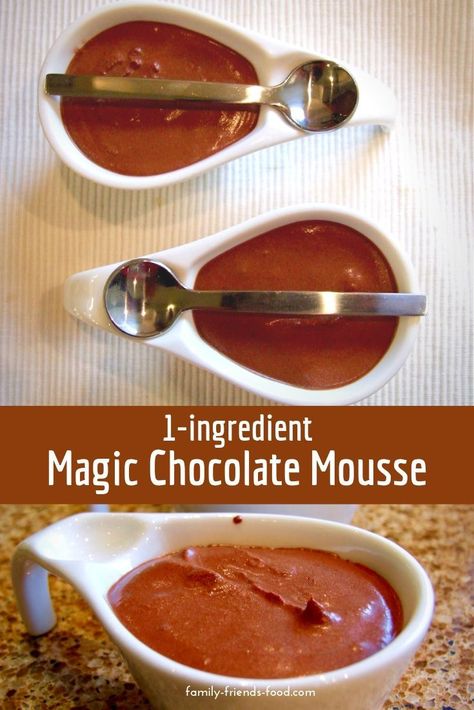 Incredible 1-ingredient chocolate mousse Quick Vegan Dessert, Quick Vegan Desserts, Kosher Desserts, Vegan Bakes, Choc Mousse, Magic Chocolate, Dessert Vegan, Food Blogging, Free Friends