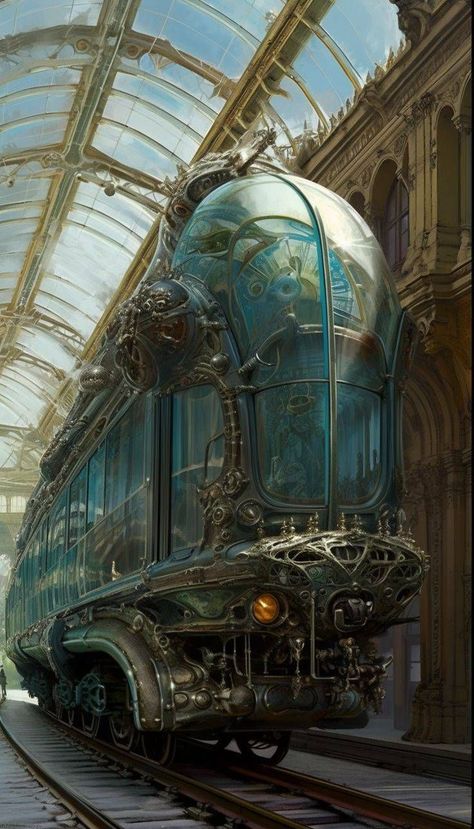 Futuristic Train, Peter Elson, Steampunk Train, Steampunk Machines, Steampunk Illustration, Iphone Wallpapers Hd, Steampunk Vehicle, Steampunk City, Steampunk Artwork