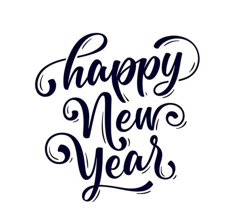 Calligraphy Happy New Year, Happy New Year 2024 Calligraphy, Happy Christmas And Happy New Year, Happy New Year Writing Style, Happy New Year Calligraphy Design, Happy New Year 2023 Drawing, New Year Font Design, Happy New Year Card Design, Happy New Year Font