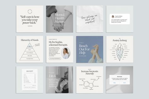 Therapist Social Media Posts | Behance Therapist Social Media, Social Media Psychology, Mental Coach, Instagram Square, Types Of Social Media, Counseling Psychology, Quote Template, Affinity Designer, Social Media Templates