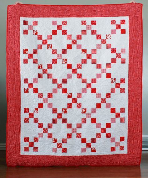 Irish Quilt Patterns, Double Irish Chain Quilt, Irish Chain Quilt Pattern, Irish Quilt, Rail Fence Quilt, Irish Chain Quilt, 9 Patch Quilt, Two Color Quilts, Red And White Quilts