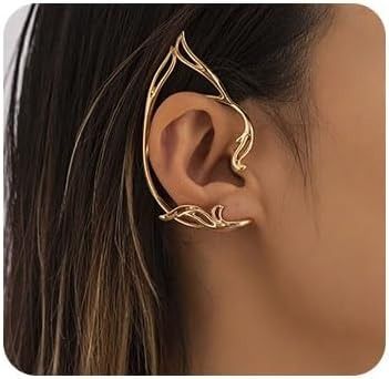 Amazon.com: Cliory Elf Ear Cuff Fairy Ear Cuffs Cosplay Climber Earrings Non Pierced Wraps Fairy Accessories for Women 2Pcs: Clothing, Shoes & Jewelry Elf Ear, Elf Ear Cuff, Fairy Ears, Fake Earrings, Cuff Earring, Elf Costume, Elf Ears, 2 Earrings