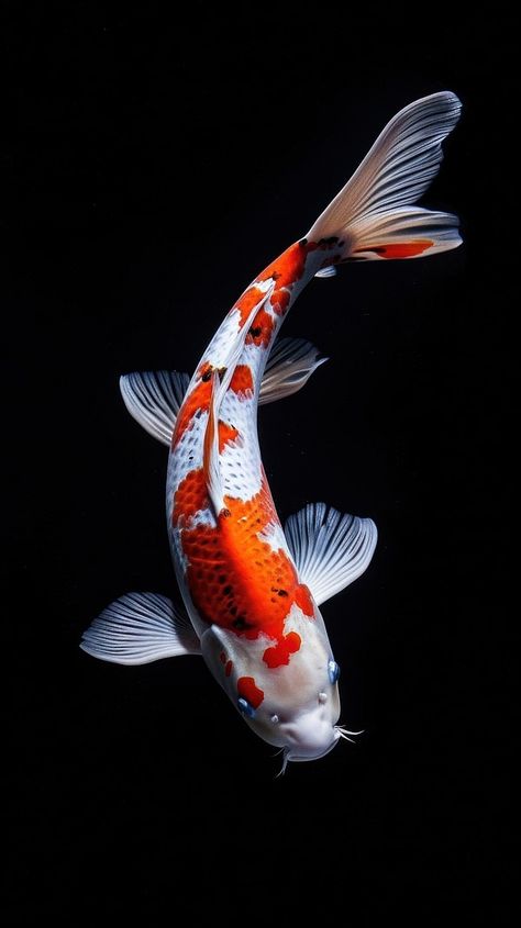 Koi fish swimming animal carp. | Premium Photo - rawpixel Koi Reference, Koi Fish Reference, Fish From Above, Koi Fish Photography, Fishes Swimming, Karp Koi, Fish Beautiful, Koi Fish Swimming, Koi Tattoo Design