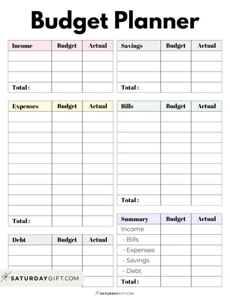 Cute Budget Planner Template PDF to track income, expenses, bills, savings and debt | SaturdayGift Basic Budget Template, Cute Budget Planner, Expenses Template, Budget Planners, Budget Planner Free, Budget Template Free, Budget Calculator, Weekly Budget Planner, Money Planner