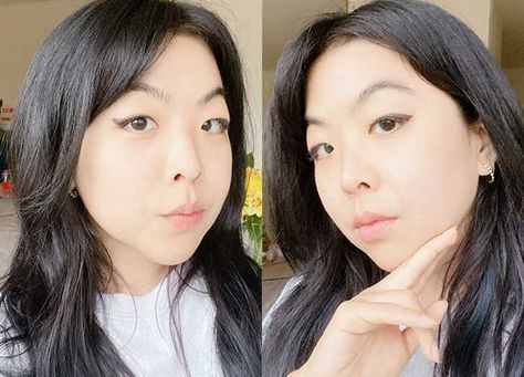 TikTok Eyeliner Trick for Monolid, Hooded and Almond Eyes - PureWow Tiktok Eyeliner, Monolid Eyeliner, Heavy Eyeliner, Monolid Eyes, Winged Eye, Almond Eyes, Eye Liner Tricks, Index Finger, Amy Winehouse