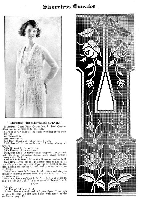 Art Nouveau Crochet, Filet Crochet Cardigan, Crochet Fillet Pattern, Filet Crochet Blouse, Vintage Filet Crochet Patterns, Vintage Filet Crochet Charts, Filet Crochet Sweater, Filet Crochet Curtain Pattern, Filet Crochet Clothes