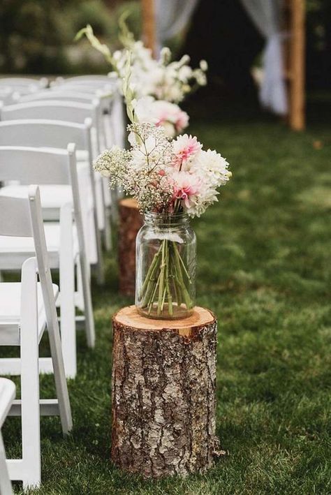 Rustic Ceremony, Wedding Aisle Outdoor, Ceremony Aisle, Rustic Wedding Decorations, Wedding Aisle Decorations, July Wedding, Rustic Wedding Ideas, Outdoor Wedding Decorations, Aisle Decor