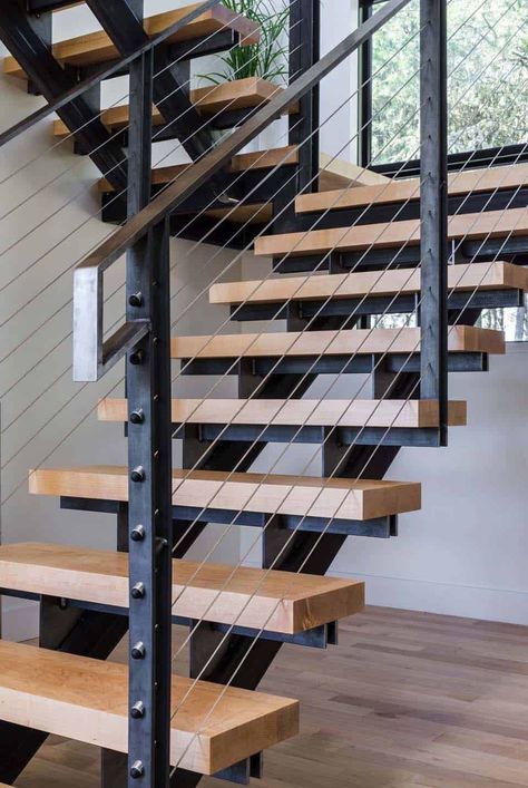 Willamette Valley Oregon, Staircase Railing Design, Staircase Design Modern, Custom Floor Plans, Stair Design, Floating Stairs, Stairs Design Modern, Staircase Railings, Cable Railing