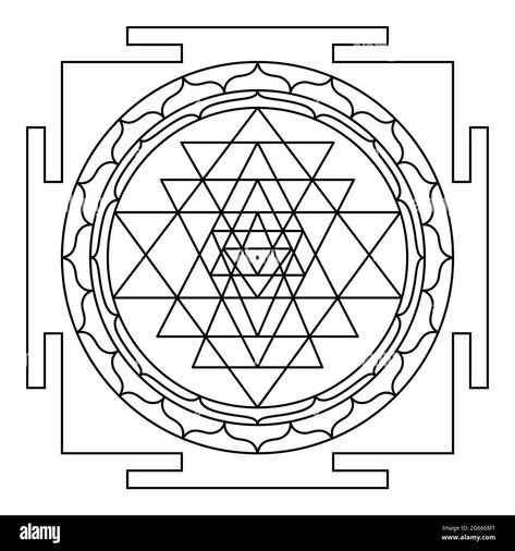 Katonah Yoga, Sacred Geometry Meanings, Shree Yantra, Sacred Geometric Pattern, Hindu Symbols, Kundalini Meditation, Sacred Geometry Patterns, Circle Tattoos, Shri Yantra