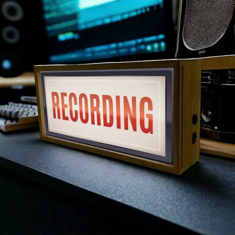 Light Box Recording Sign Illuminated LED Room Signage Retro Sound Studio Design DJ Social Media Influencer Podcaster Artist Lighting - Etsy Sound Studio Design, Recording Sign, Room Signage, Led Room, Sound Studio, Led Light Box, Social Influence, Dream Studio, Novelty Lighting