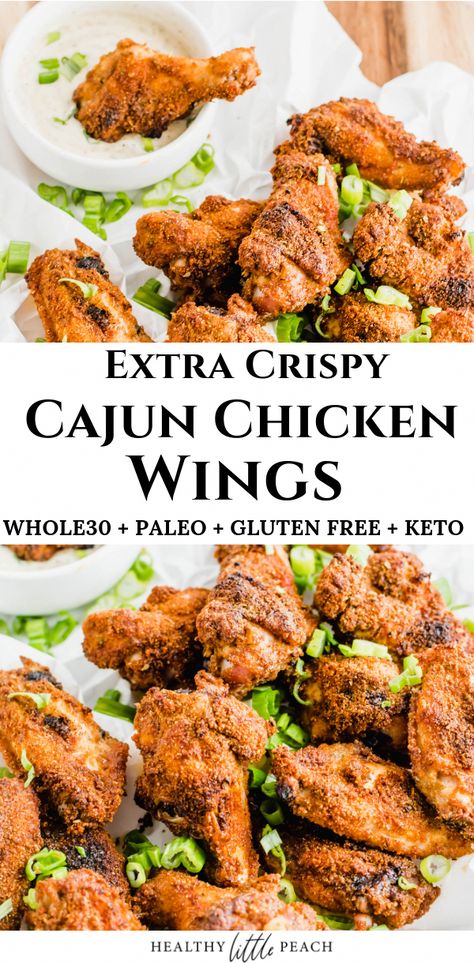 Crispy Cajun Chicken, Antigua Food, Gluten Free Wings, Cajun Chicken Wings, Desert Board, Lunches Healthy, Ranch Dressing Recipe Homemade, The Best Keto Recipes, Kid Lunches