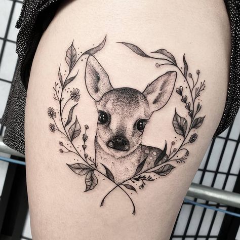 Doe And Fawn Tattoo, Dear Tattoos, Fawn Tattoo, Doe Tattoo, Lamb Tattoo, Deer Sketch, Small Deer, Occult Tattoo, Deer Tattoo