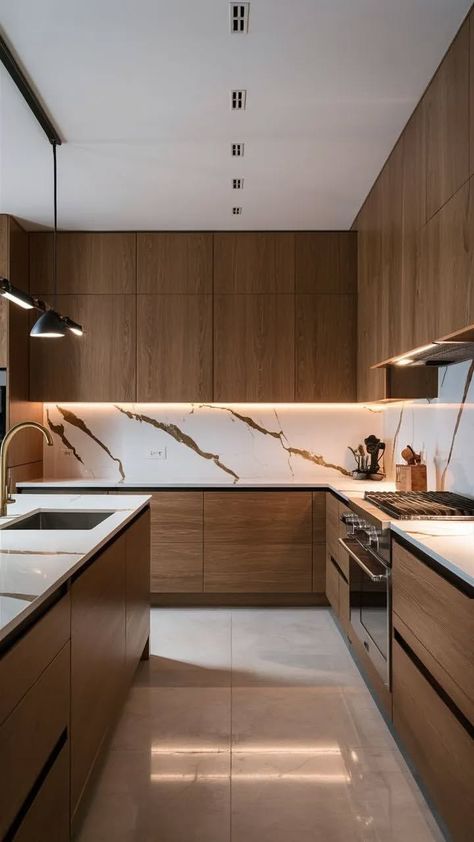 Trending Kitchens, Modern Sleek Kitchen, Minimalist Modern Kitchen, Curved Kitchen Island, Condo Kitchen Remodel, Lake Kitchen, Ultra Modern Kitchen, Modern Luxury Kitchen, Latest Kitchen Designs