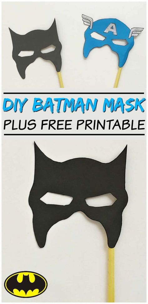 Diy Batman Mask, Batman Mask Template, Batman Crafts, Super Batman, Diy Batman, Batman Diy, First Batman, Batman Cape, Superhero Mask