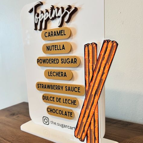 🎉 Check out our custom churro toppings menu: a stunning design with sublimated churro images so realistic, you’ll be tempted to take a bite. 👉 Love this? Hit the ❤️ and let us know your favorite churro topping! Like follow share @lambs_garage @lambs_garage @lambs_garage Inquire at www.lambsgarage.com #ChurroLovers #CustomMenu #LambsGarage #SweetTreats #EventPlanning #DeliciousDesigns #HandmadeSigns #sublimation #acrylicaigns #acrylicmenu #magneticmenu Handmade Signs, Struggle Is Real, Nutella, Event Planning, Shop Design, Caramel, Sweet Treats, Sauce, Design