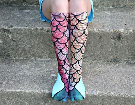 Mermaid Socks Baby Mermaid Costumes, Mermaid Socks, Mermaid Tail Blanket Crochet, Ursula Costume, Human Legs, Mermaid Skeleton, Mermaid Fin, Crochet Mermaid Tail, Little Mermaid Costume