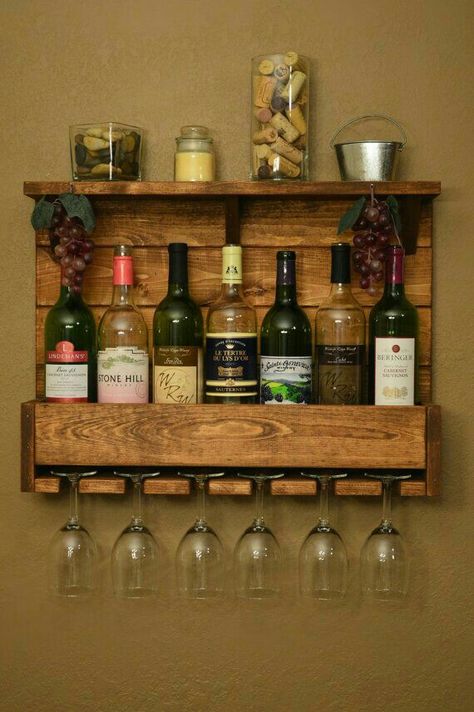 Wine Rack Projects, Wine Rack Shelf, Wine Rack Design, Pallet Wine Rack, Pallet Wine, Rustic Wine Racks, Wood Wine Racks, Wine Glass Rack, Pallet Creations