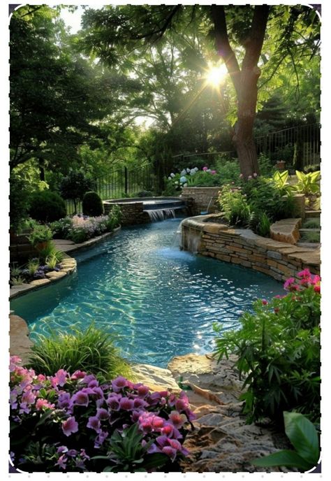 Dreamy Pools, Functional Backyard, Natural Swimming Pools, Pool Garden, Natural Swimming Pool, Backyard Pool Landscaping, Backyard Landscaping Ideas, Dream Pools, Backyard Pool Designs