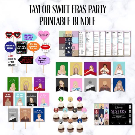 This Templates item by PartyDesignDownloads has 27 favorites from Etsy shoppers. Ships from United States. Listed on 08 Nov, 2023 Taylor Swift Eras Party, Eras Tour Party, Swiftie Party, Eras Party, Feeling 22, Taylor Swift Party, Taylor Swift Eras, Party Printable, Party Photo Booth