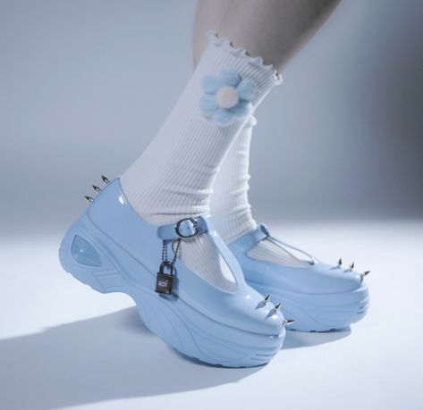 Poppy’s Little Secret Collection Campaign - Koi Footwear Koi Shoes, Shoes With Spikes, Pastel Emo, Y2k Futurism, Emo Shoes, Just Out Of Reach, Koi Footwear, Shoes Art, Out Of Reach