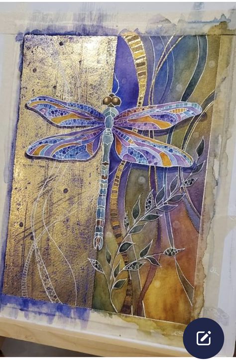 Beginners Sketch, Beginners Acrylic Painting, Dragonfly Artwork, Dragonfly Drawing, Painting On Canvas For Beginners, Dragonfly Painting, Glue Art, Canvas For Beginners, Texture Painting On Canvas