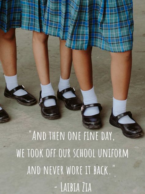 55 Best Quotes About School Uniforms - Darling Quote School Memories Quotes, School Friends Quotes, Last Day Quotes, Quotes About School, Essay Writing Examples, School Life Memories, College Essay Examples, Darling Quotes, School Life Quotes