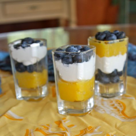 Young Idealistic Baker: Maize and Blue Parfaits Sunflower And Blue Bridal Shower Ideas, University Of Michigan Birthday Party, Homeschool Snacks, Yellow Desserts, Michigan Go Blue, Gold Dessert, Gold Graduation Party, Maize And Blue, Football Snacks