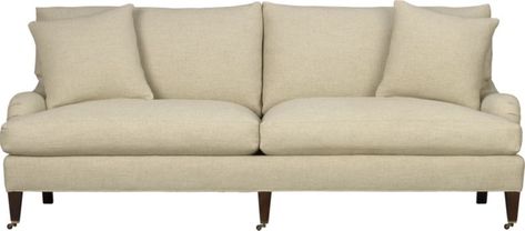 Essex Sofa with Casters in Sofas | Crate and Barrel Crate And Barrel Couch, English Roll Arm Sofa, Corduroy Sofa, Apartment Sofa, Swivel Chair Living Room, Rolled Arm Sofa, English Design, Linen Sofa, Contemporary Sofa