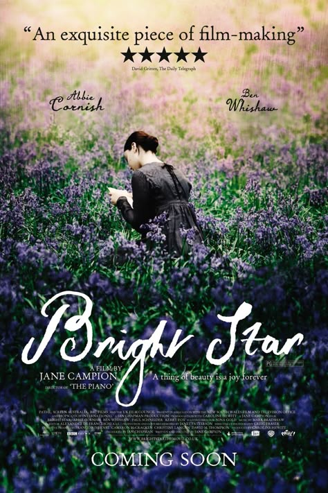 Bright Star Movie, Period Drama Movies, Indie Movie Posters, Biography Movies, Ben Whishaw, English Major, Movies Worth Watching, Period Movies, John Keats