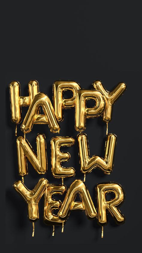 Iphone Background Inspiration, Gold Foil Balloons, Happy New Year Pictures, Happy New Year Wallpaper, Happy New Year Background, New Year Pictures, Happy New Year Images, New Year Wallpaper, New Years Background