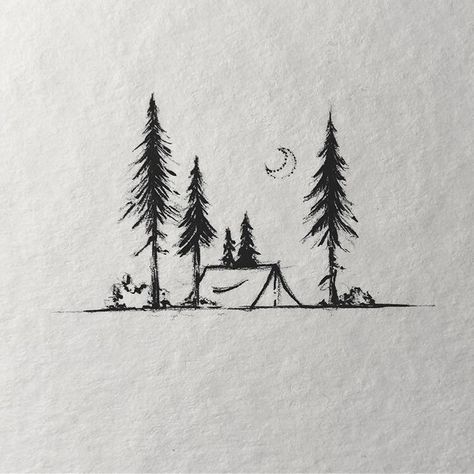 Natur Tattoo Arm, Camping Tattoo, Camping Drawing, Camping Photography, Have A Great Week, Nature Tattoos, Great Week, Tree Tattoo, Camping Trailer