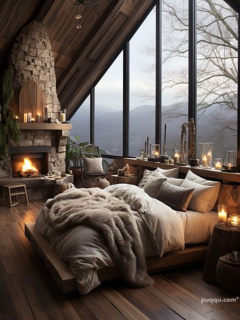 Winter Bedroom Aesthetic: Cozy Up Your Space with These Tips - Puqqu Cabin Bedroom Aesthetic, Winter Bedroom Aesthetic, Winter Cabin Aesthetic, Cozy Winter Bedroom, Bedroom Aesthetic Cozy, Cozy Winter Cabin, Winter Bedroom, Cabin Aesthetic, Aesthetic Bed