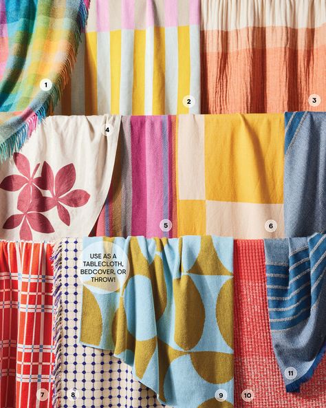 The Best Throw Blankets on the Market Right Now — House Beautiful Striped Throw, Wool Throw, House Beautiful, Orange And Pink, Throw Blankets, Natural Linen, Aspen, Beautiful Homes, Home Goods