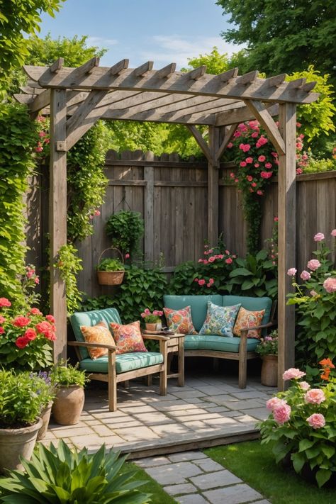 20 Corner Pergola Ideas – ToolzView Corner House Yard Ideas, Bench In Corner Of Yard, Sunny Corner Garden Ideas, Yard Corner Ideas, Half Pergola Ideas, Small Pergola Ideas Backyards, Back Corner Yard Ideas, Corner Backyard Ideas, Unlevel Backyard Ideas