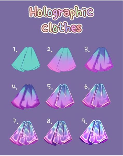 Origami Sketch, Holographic Clothes, Holographic Art, Coloring Tips, Digital Art Beginner, Coloring Tutorial, Digital Painting Tutorials, Anime Drawings Tutorials, Drawing Clothes