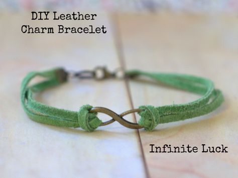 Have you seen all the leather charm bracelets everywhere? They're all the rage. Now, you can make your own, quickly and easily with this DIY tutorial. Make Leather Bracelets, Easy Leather Bracelet Diy How To Make, Braided Leather Bracelet Diy How To Make, Adjustable Hippie Leather Bracelet Gift, Celtic Knot Leather Bracelet Diy, Diy Leather And Bead Bracelet, Handmade Leather Braided Bracelets, Adjustable, Leather Charm Bracelets, Handmade Charm Bracelets