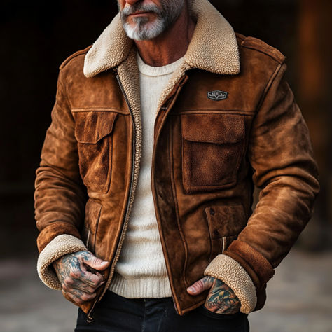 Treat yourself to our limited-time sale: up to 50% off, because you deserve only the best! Suede Patchwork, Mens Rain Jacket, Puffer Jacket Men, Gentleman's Wardrobe, Men Coats, Vintage Suede Jacket, Fleece Plaid, Mens Sherpa, Running Vest