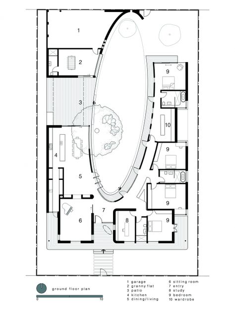 The Subiaco Oval Courtyard / Luigi Rosselli | ArchDaily U Shaped House Plans, Luigi Rosselli, U Shaped Houses, Hotel Floor Plan, Modern Floor Plans, Pool House Plans, Kindergarten Design, Floor Plan Drawing, Architectural Floor Plans