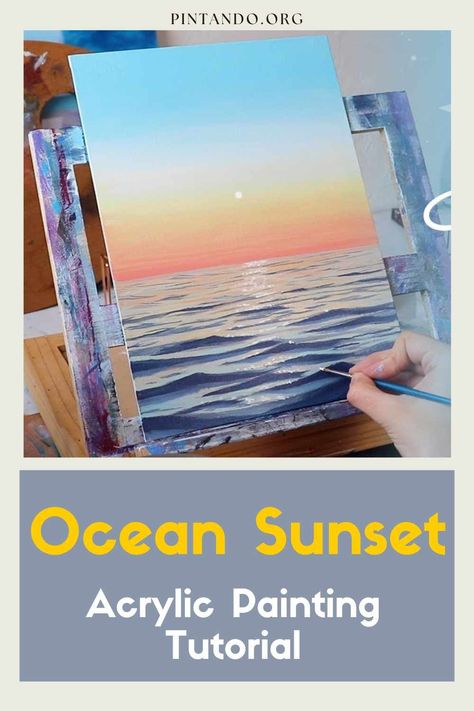 Explore the art of acrylic painting with our step-by-step tutorial led by Emily Mackey Art. Learn the intricate blending techniques to create a serene ocean sunset scene using just four colors. Perfect for all skill levels, this tutorial offers a calming escape, ideal for those seeking a therapeutic activity while spending time indoors. Join us on a creative journey to relax, destress, and immerse yourself in the beauty of painting. Watch the tutorial now and discover Abstract Ocean Painting Tutorial, Painting Sunsets, Sunset Ocean Painting, Sunset Acrylic Painting, Abstract Ocean Painting, Sunset Acrylic, Blending Techniques, Sunset Painting Acrylic, Paint With Acrylics