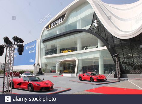 Lamborghini Showroom, Ferrari Showroom, Porsche Showroom, Yas Island Abu Dhabi, Ferrari Concept, Ferrari World Abu Dhabi, Dubai Festival, Ferrari World, Showroom Interior Design