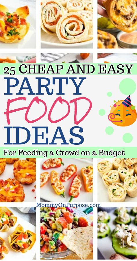 party food on a budget, cheap party food ideas, inexpensive appetizers Easy Party Food Ideas, Cheap Party Food, Party Food Ideas, Appetizer Ideas, Appetizers Easy Finger Food, Party Appetizers Easy, Finger Foods Easy, Easy Party Food, Easy Parties