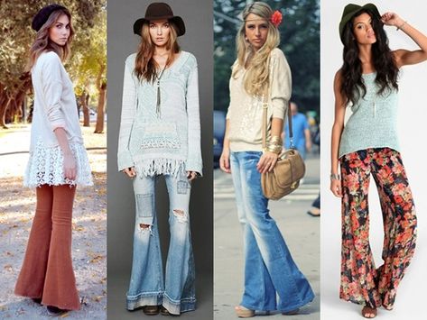 Bohemian Flare Pants Fashion Bohemian Flare Pants, Bohemian Wear, Bohemian Outfits, Boho Clothes, Bohemian Clothing, Trendy Boho, Flared Pants, Boho Vintage, Type Of Pants