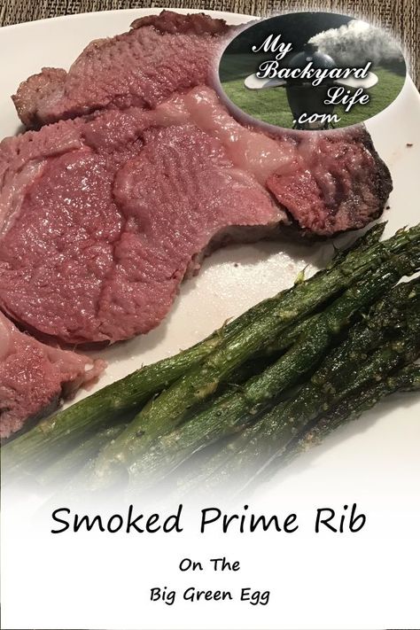 If you have never smoked prime rib on the Big Green Egg it can seem intimidating but it shouldn’t be. Smoking prime rib on a kamado style grill is surprisingly a very easy cook to do and it is excellent for any holiday or family gathering. If you follow this simple cooking process you wont be sending anyone home hungry!  #primerib #biggreeneeg #bge Kamado Joe Recipes, Smoked Prime Rib, Green Egg Grill, Big Green Egg Recipes, The Big Green Egg, Cooking Prime Rib, Green Egg Recipes, Rib Roast Recipe, Prime Rib Recipe