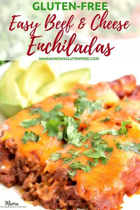 Best Cheese Enchiladas, Cheese Enchiladas With Red Sauce, Beef And Cheese Enchiladas, Enchiladas With Red Sauce, Enchiladas Beef, Gluten Free Dairy Free Dinner, Gluten Free Enchiladas, Gluten Free Casserole, Fast Healthy Dinner