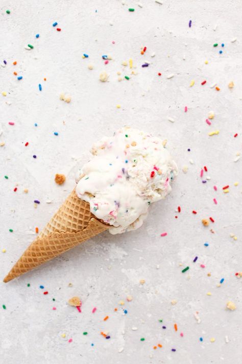 Funfetti Cookie Ice Cream - Sweets by Elise Ice Cream Images For Wallpaper, Ice Cream Images, Sweets Ideas, Cookie Ice Cream, Funfetti Cookies, Ice Cream Sprinkles, No Churn Ice Cream, Ice Cream Photos, Ice Cream Cookies