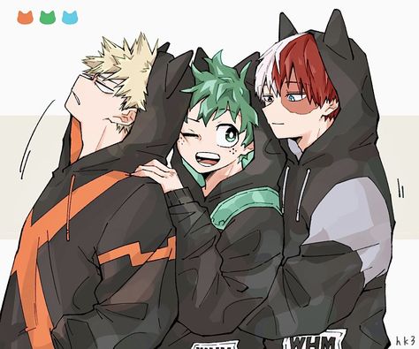 Mha Trio, Bakugo Todoroki, Bakugo Deku, Baku Deku, Mha Ships, Big Three, My Hero Academy, Izuku Midoriya, Baku