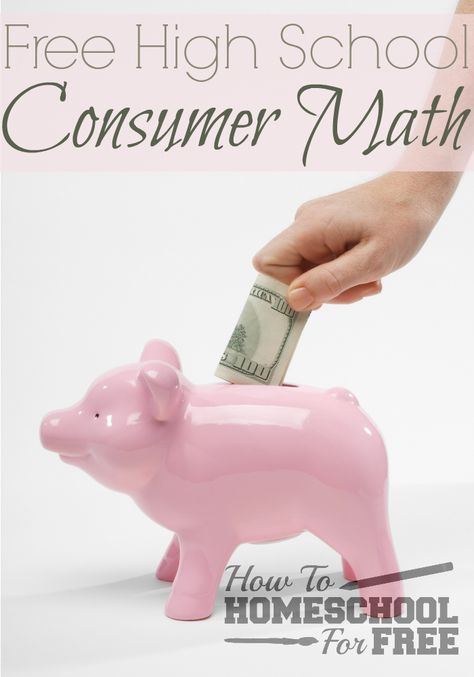 Here is a great FREE Consumer Math Curriculum for your high schooler! via @survivingstores Consumer Math High School, 5th Grade Math Worksheets, Consumer Math, How To Homeschool, Everyday Math, Maths Exam, Homeschool High School, Homeschool Help, Math Methods