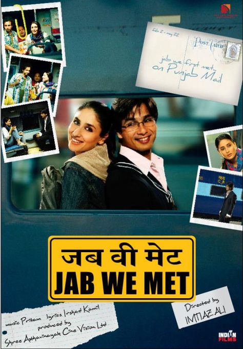 Jab We Met, Best Bollywood Movies, Bollywood Posters, Shahid Kapoor, Hindi Movie, Foreign Film, Bollywood Movie, Indian Movies, Movie Songs