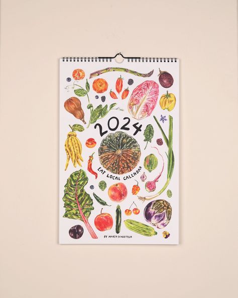 Eating Seasonally, Season Calendar, 달력 디자인, Calendar Poster, Seasonal Produce, 2024 Calendar, Perfect Kitchen, Colorful Fruit, In Season Produce